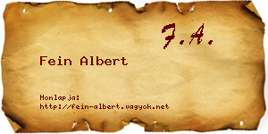 Fein Albert névjegykártya