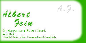 albert fein business card